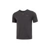 Solid Logo Print Sports Casual Crew Neck T-Shirt Men Tops Black 1370365-001