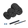 Bituminous Adjustable Dumbbell 1X20Kg For Exercises With Weight Bar And Connector Rebel