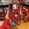 Applicable To Apple 17 Mobile Phone Case 16promax Anti-drop 15Pro All-inclusive 13/14 Protective Case Polka Dot Pony Bracket