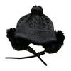 Large Head Circumference Knitted Trapper Hat Plush Wool Cap  Cloth Accessories