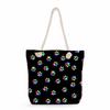 Multifunctional Dog Paws Printed Thick Rope Shoulder Beach Bag Casual Large Capacity Handbag 7601