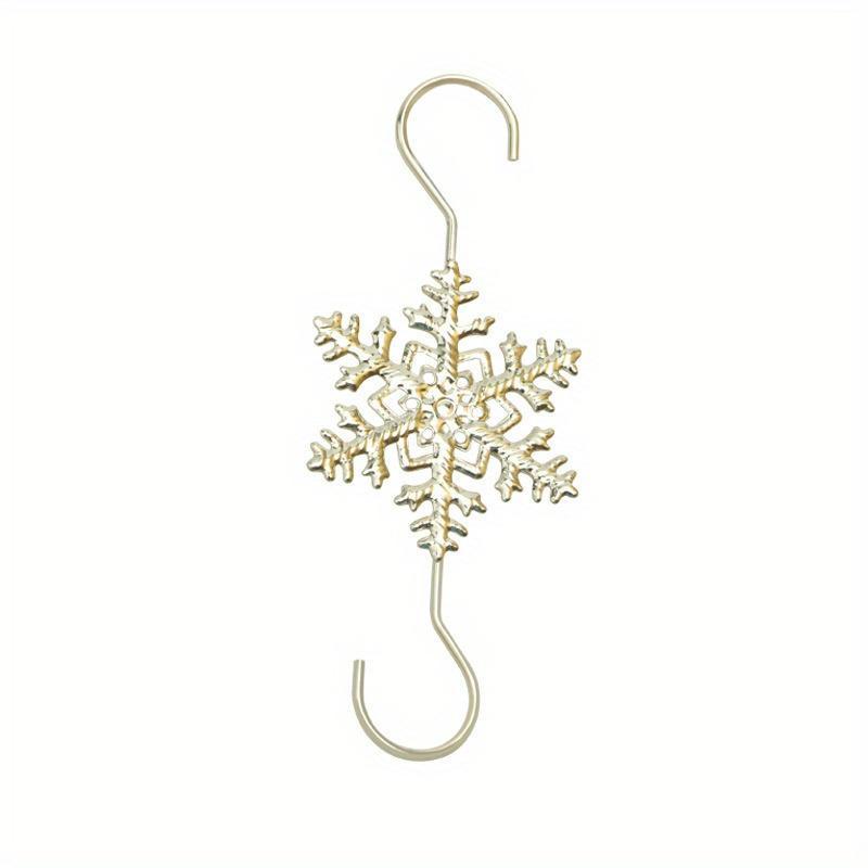 Creative Christmas Snowflake Hooks Christmas Tree Snowflake Decorations Home Storage Gold And Silver Snowflake Hooks золотой