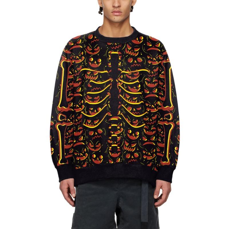 Halloween new costumes movie skull digital printing sweater men's ghost festival street funny sweater woman