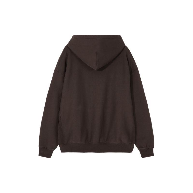 Loose Fit Letter Hoodie Long Sleeve Sweatshirt Men tops Brown LE2204HD02BR