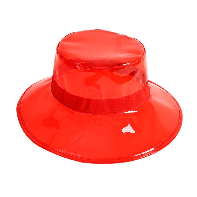 Neuer Trend Fischerhut Fotografie Plastik Requisite Hut Wasserdicht Regendicht Transparent Sonnenschutz Beckenhut (56~ 58CM)