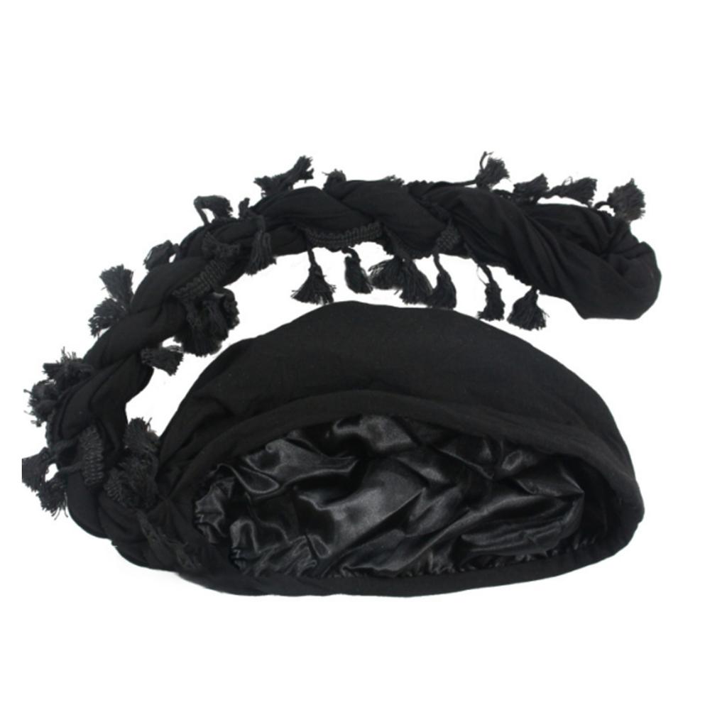 Trendy Youth Tassel Hat Adjustable Teen Hat Breathable Turban Headscarf Hat for Casual and Outdoor Activity