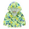 Toddler Kids Cartoon Print Hooded Jacket Boys Girls Lightweight Windproof Zip Up Casual Outerwear Coat