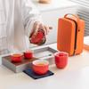 High-grade Suet Jade Travel Portable Express Cup, One Pot and Three Cups of Kung Fu Tea Set, Teapot Companion Gift