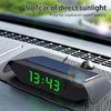 Vehicle Time & Temperature Display Noctilucence Solar Powered Dashboard Clock