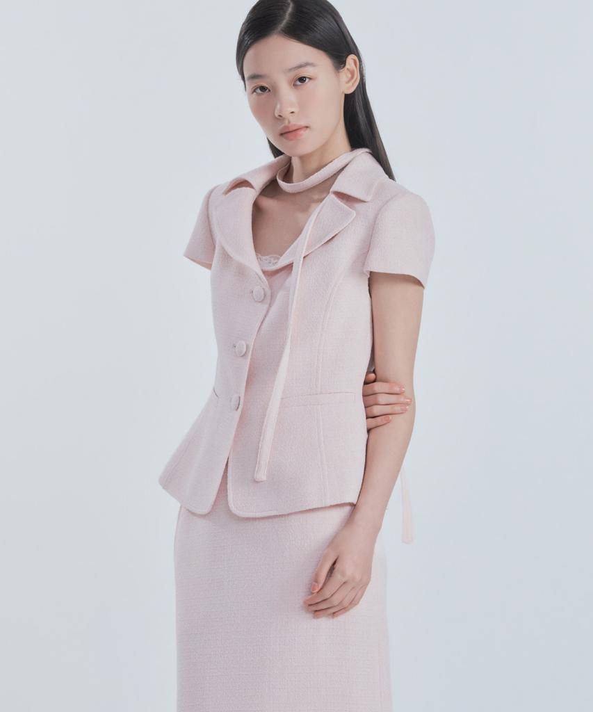 Mausolleum Mac Tweed Midi Skirt (Boucle Edition) - Tweed Pink