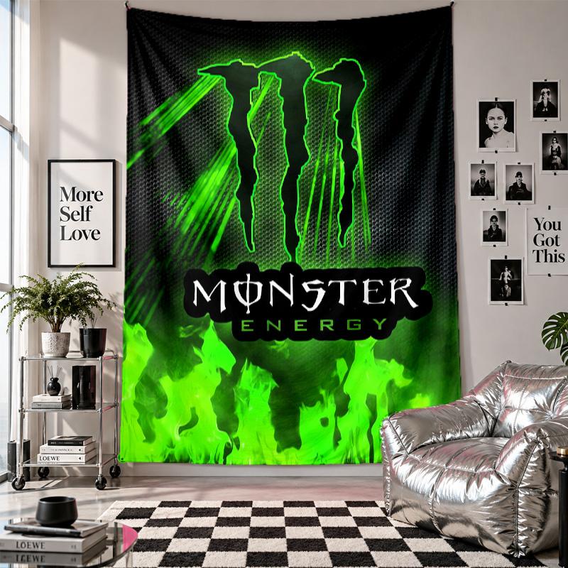 Wall TapestryMonster Energy Art Hanging Cloth Decorative Background Cover for Room Decoration