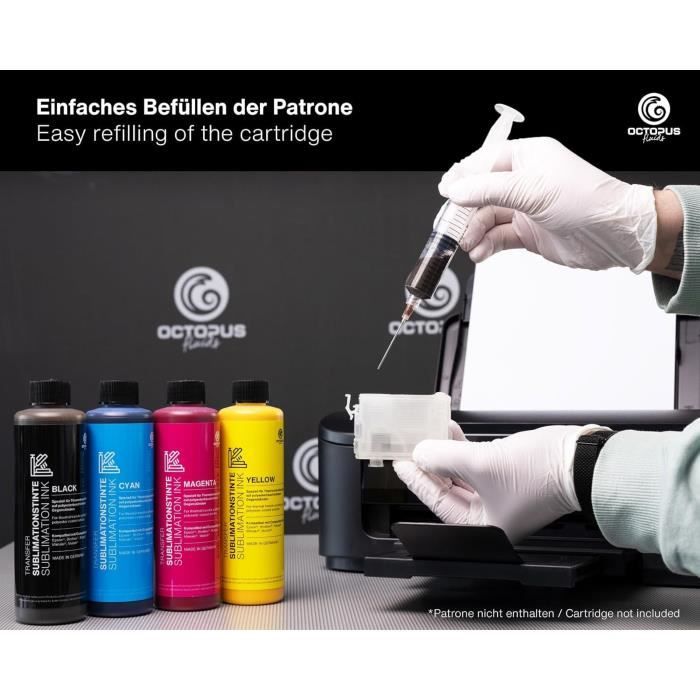 Encre de sublimation Octopus 4x 1 Liter pour Epson,Brother,Roland,Mimaki,Mutoh