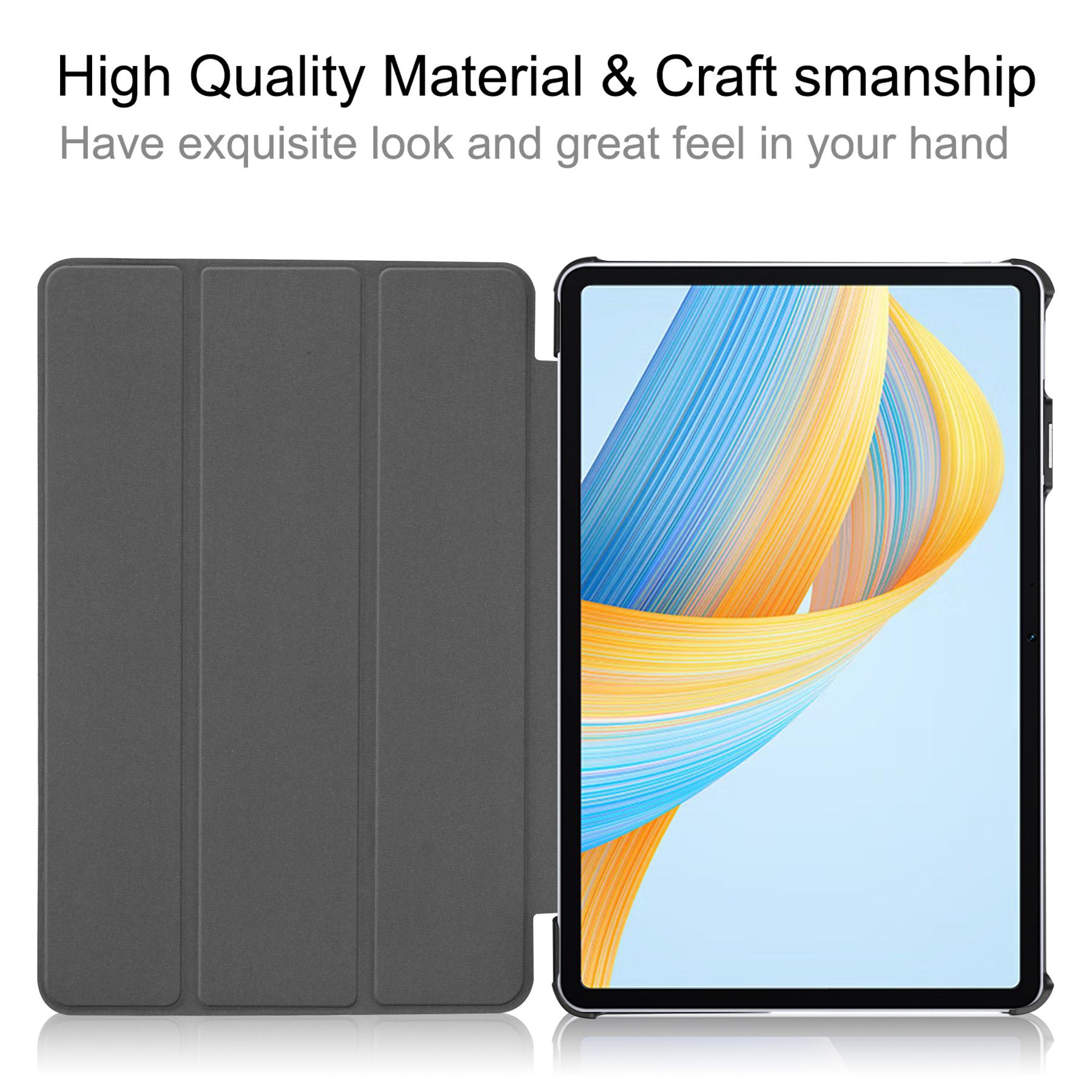 

For Honor Pad V8 Tri-fold Stand Tablet Case PU Leather Full Protective Cover with Auto Sleep/Wake Black