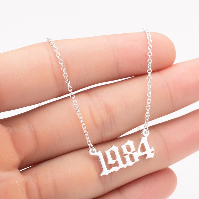 2025 Stainless Steel Year Necklace – Birthday Pendant, Bestie Gift, Versatile Slimming Chain