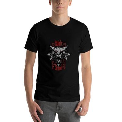 Wolfsschule - Hexer T-Shirt Herren T-Shirt Luxus Lustige T-Shirts Dunkler Humor T-Shirt Herren Designer T-Shirt