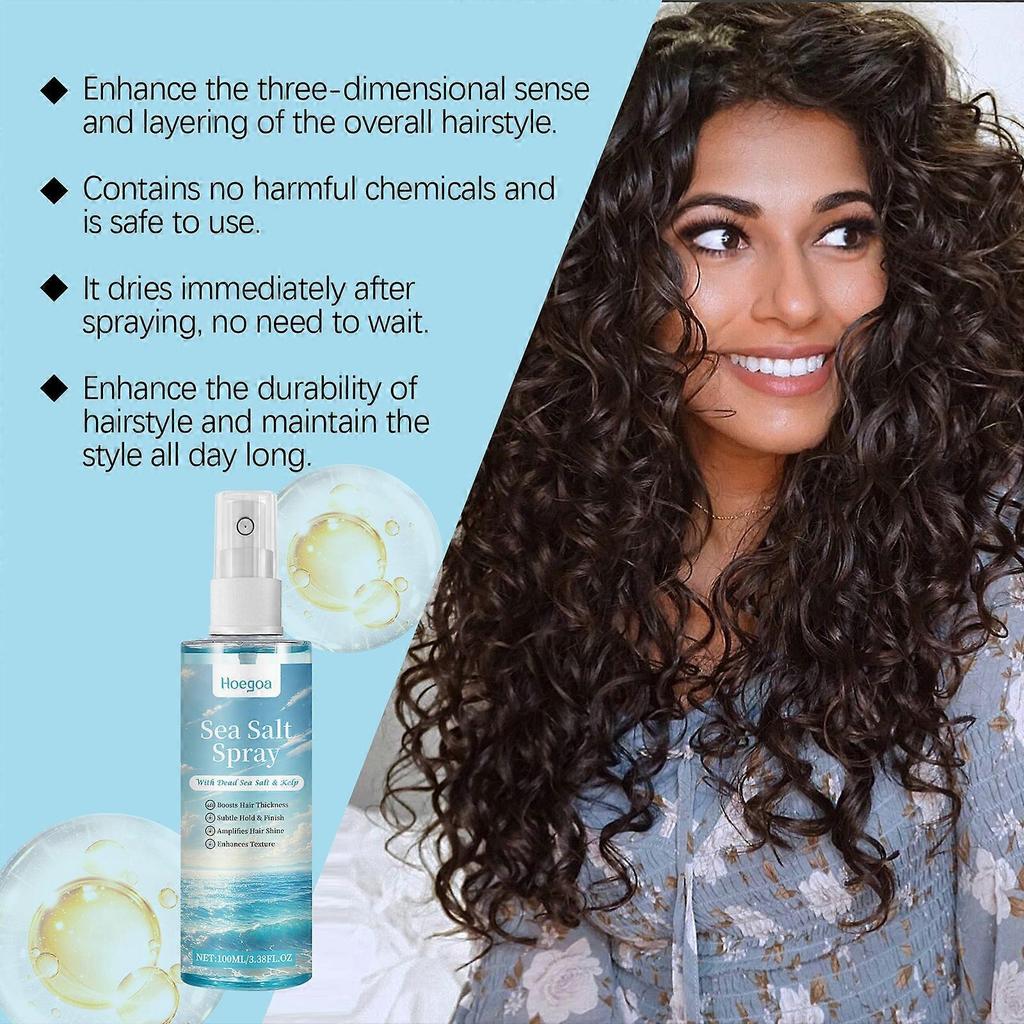 Hoegoa Sea Salt Micro-Volume Styling Spray Hair Moisturizing Refreshing Curly Hair Styling Treatment Lasting Styling Spray
