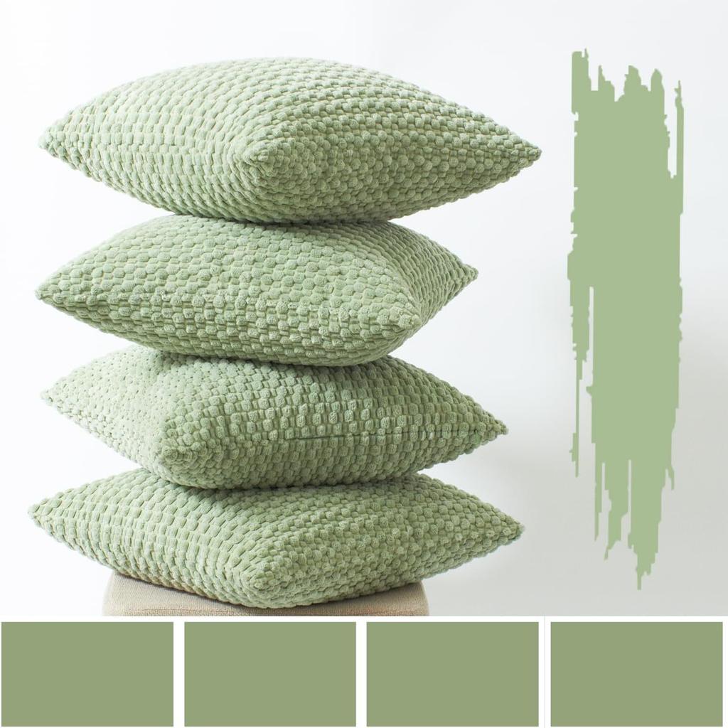 Pillow Cover for Living Room Sofa, Simple Modern Solid Color Cushion Cover Without Core, Double-sided Corduroy Bedside Pillow and Backrest