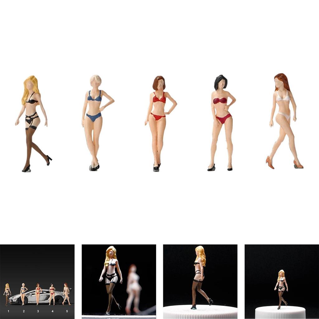 1/64 Scale Model People Figures Ornament Mini Resin Female