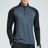 Herren Sommer Sport T-Shirt Halbreißverschluss Stehkragen Kontrastfarbe Lange Ärmel Locker Lässig Weich Atmungsaktiv Mittellang Herren Täglich Laufen Fitness