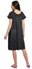 Moomaya Printed Short Sleeve Knee Length Nightdress Round Neck Sleepwear