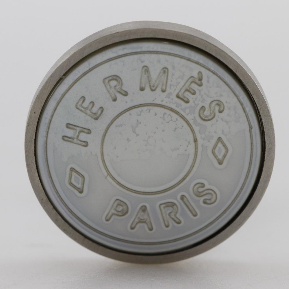 HERMES Ceria Earring BIJOUTERIE FANTAISIE vintage Silver metallic/shell 12g Women Used