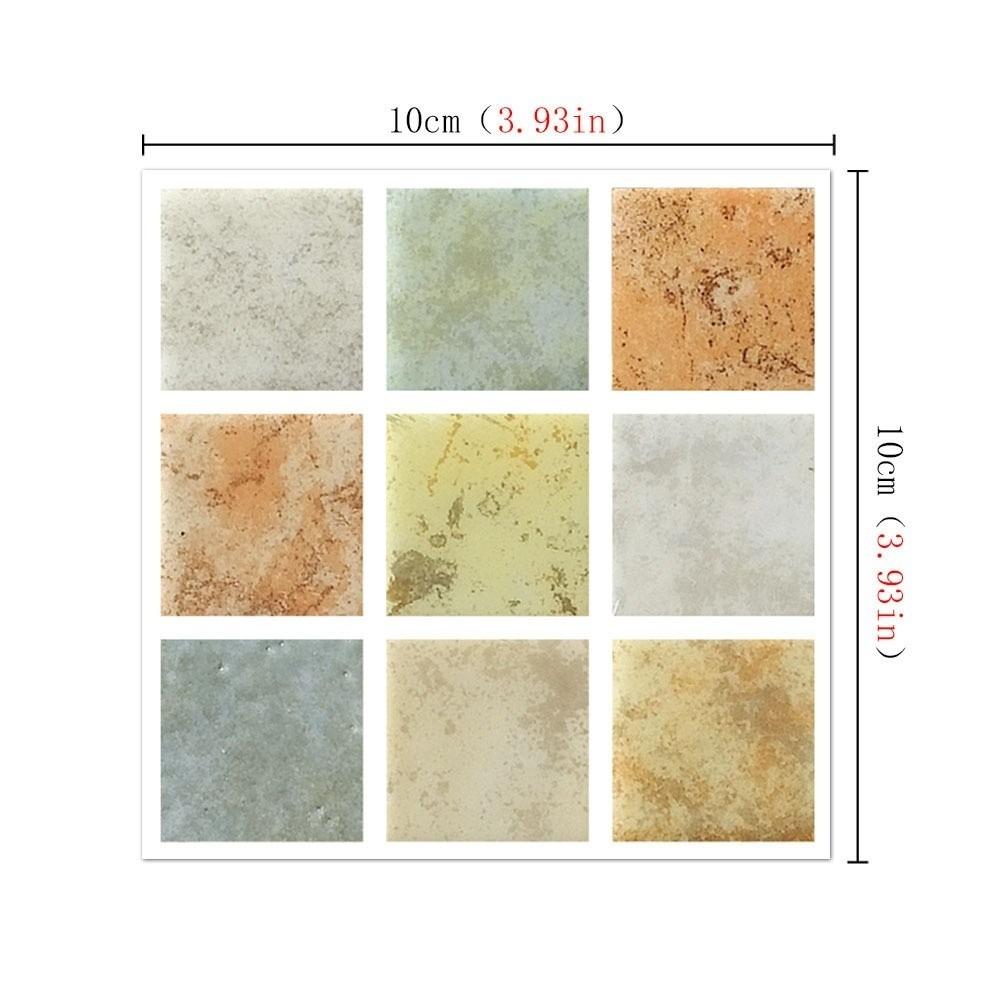 20pcs/set New Self Adhesive Wall Sticker Waterproof Oil Resistant Art Decals Flat 3D Mosaic Tile Wallpaper For Living Room