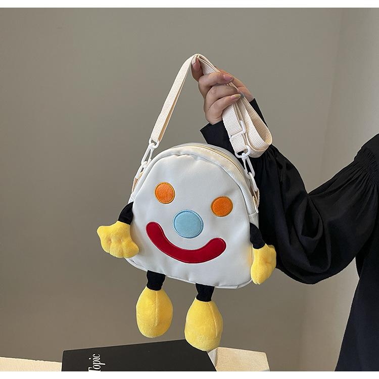 

Забавный детский нишевый рюкзак-тоут для девочки в японском стиле инс уродливо-милый холщовый милый мультяшный клоун школьный рюкзак