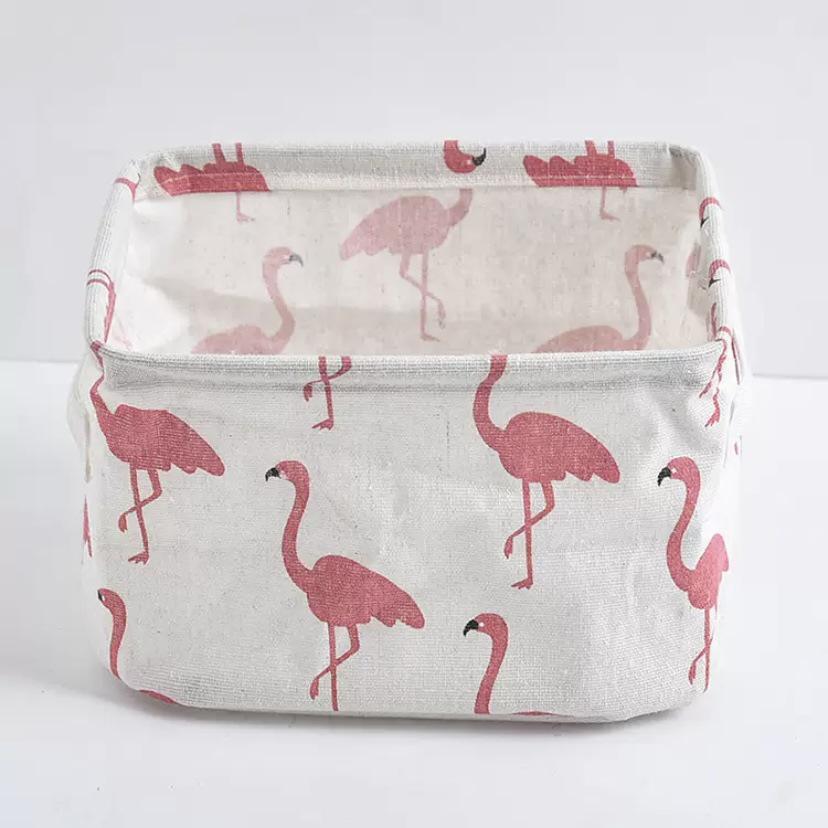 Compact Square Cotton Linen Storage Basket