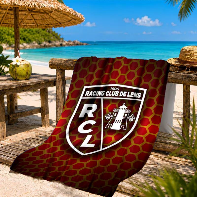 Racing Club De Lens Crest Beach Towel, Quick-drying, Easy To Care For, Suitable for Both Fitness and Beach Vacations,Sports Essential