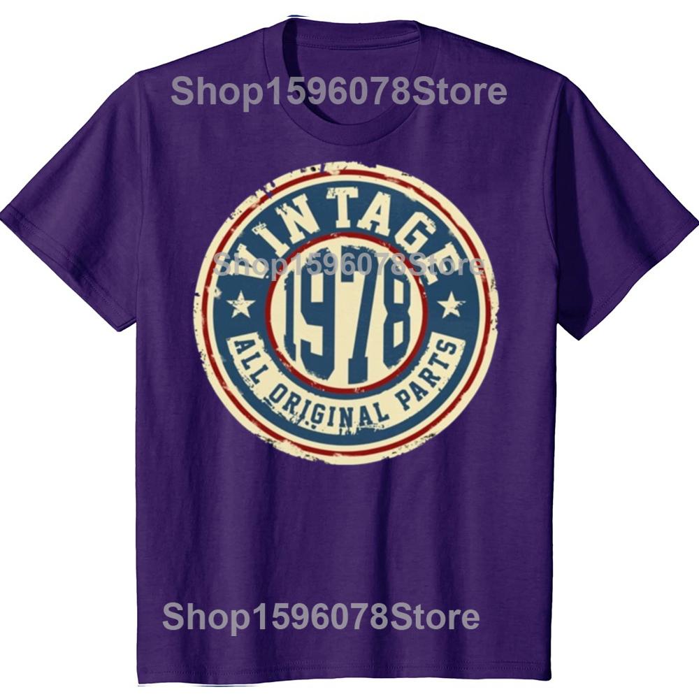 Vintage 1978 All Original Parts 100 Cotton Tshirts Men Fashion Print Tshirt Loose Oversized Streetwear Hip Hop Unisex T Shirt