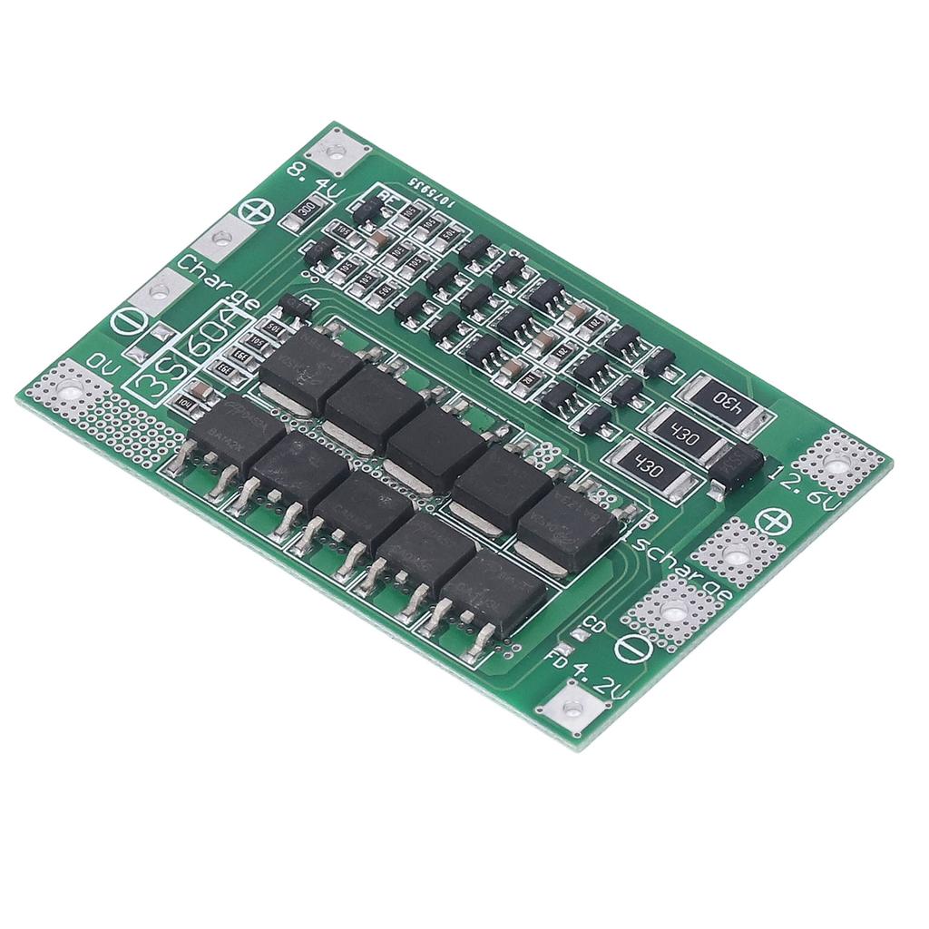 Battery Protection Board Balance Charge Discharge Module 3S 60A 12.6V BMS for Lithium Battery