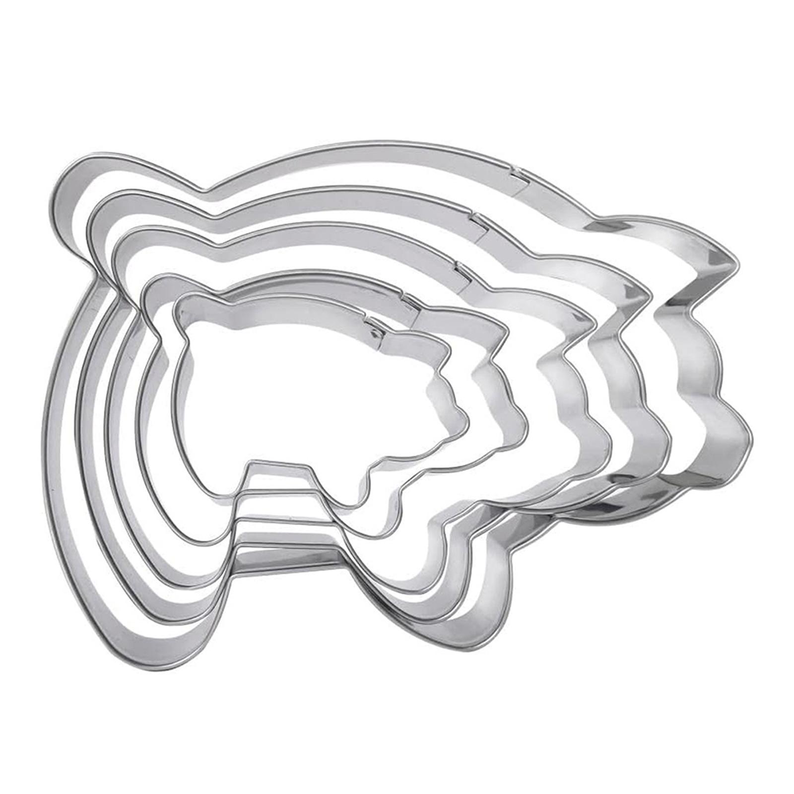 

5 Piece Mexicans Bread Pattern Embossing Molds Stainless Steel Cookie Cutter Conchae Stamp Food Grade Baking Supplies A