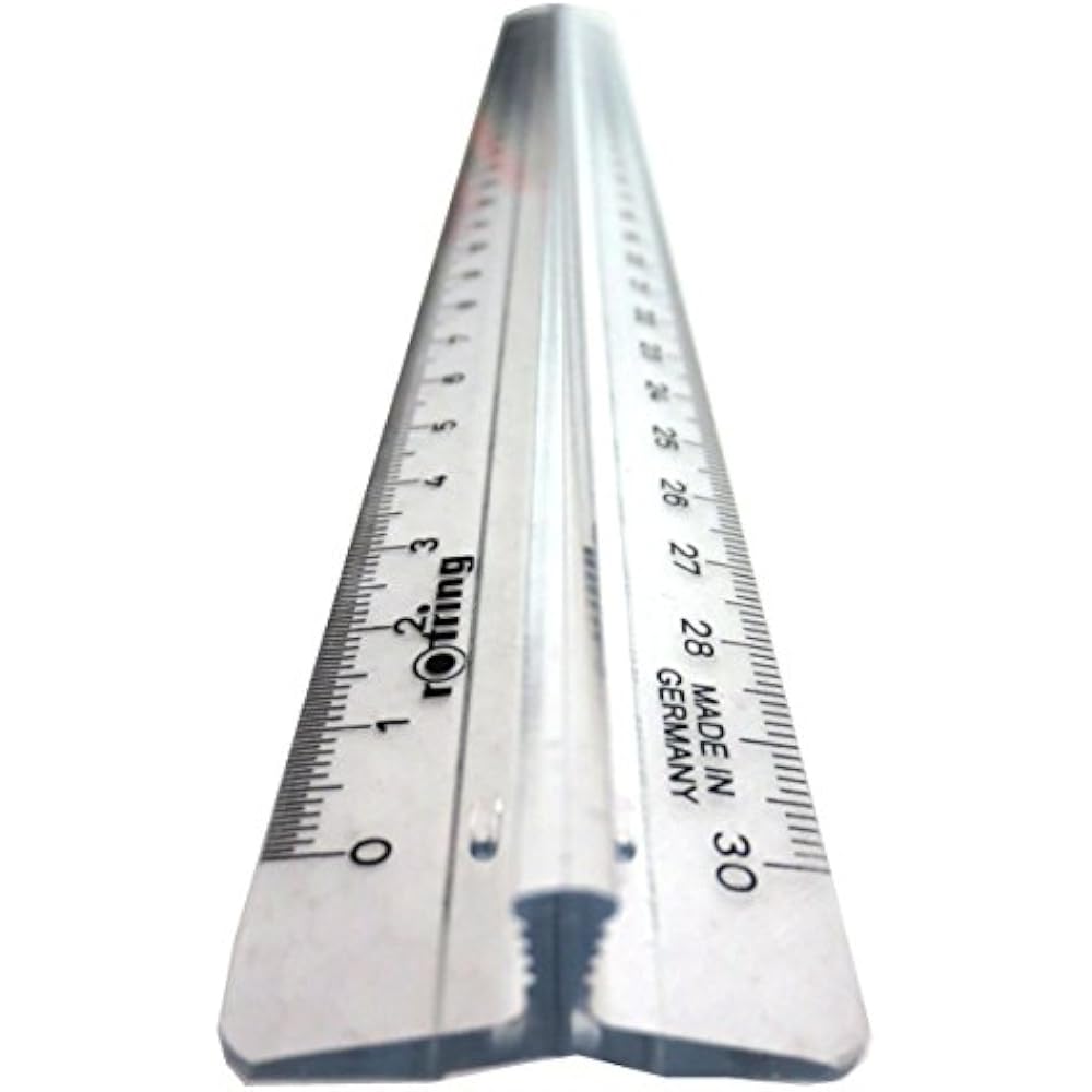 Rotling Straight Ruler 30cm with Knob 823141 [Japanese Genuine]