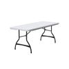 Table pliante de restauration - LIFETIME - 183x76 cm - Blanc - Polyéthylène haute densité - Pliable - Usage extérieur