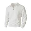 Men S Solid Color Jacquard Splice Half Zip Long Sleeve Polo Shirt