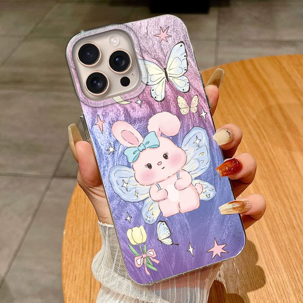 Gradient Colorful Pueple Butterfly For Apple iphone 16 Pro Max 16Plus 16e Cases Cover Soft Phone Case Fundas Silicone Clear Shell Back TPU Bumper
