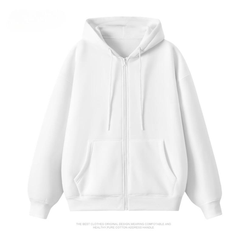 Cardigan Hooded Sweater Solid Color Sweater Male Version Long Sleeve Hooded Top Solid Color Long Sleeve Drawstring Sweater