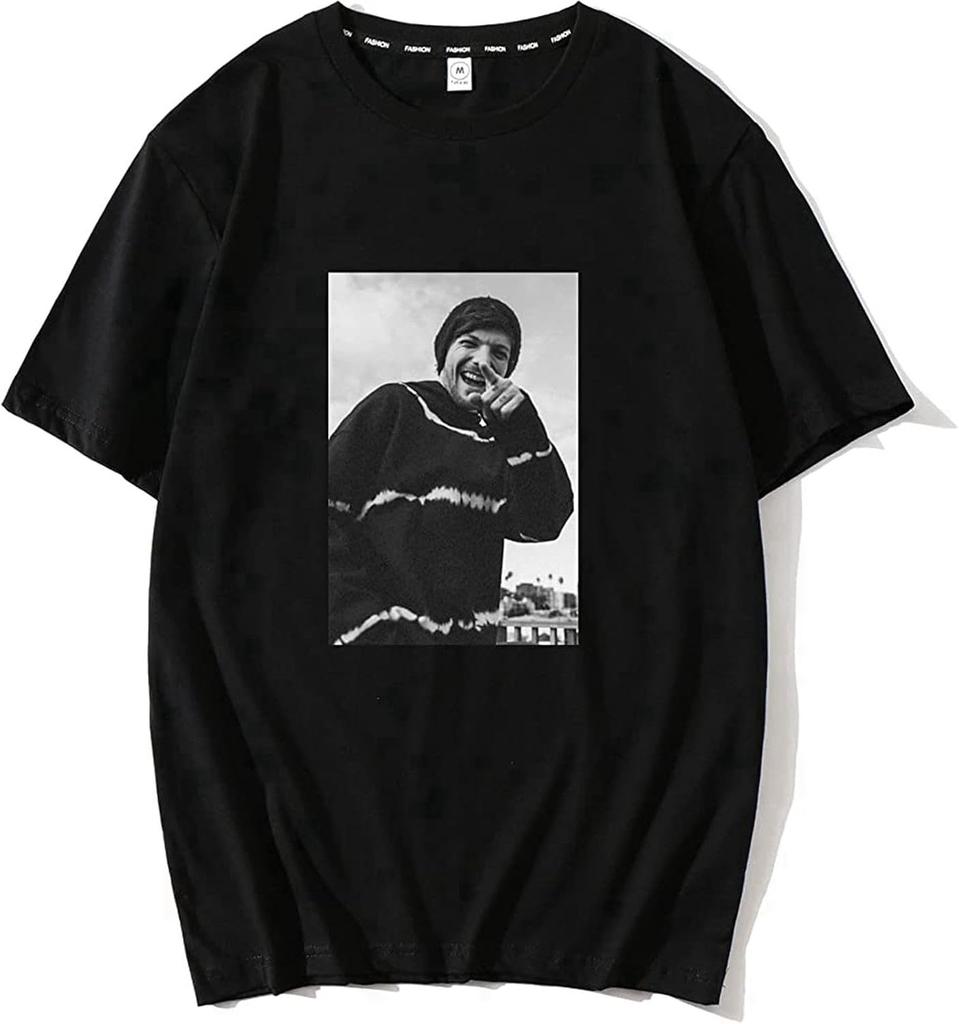 Singer Louis Tomlinson T Shirt Punk Aesthetic Vintage Tumblr Short Sleeve Skipoem Clothes Top Tees