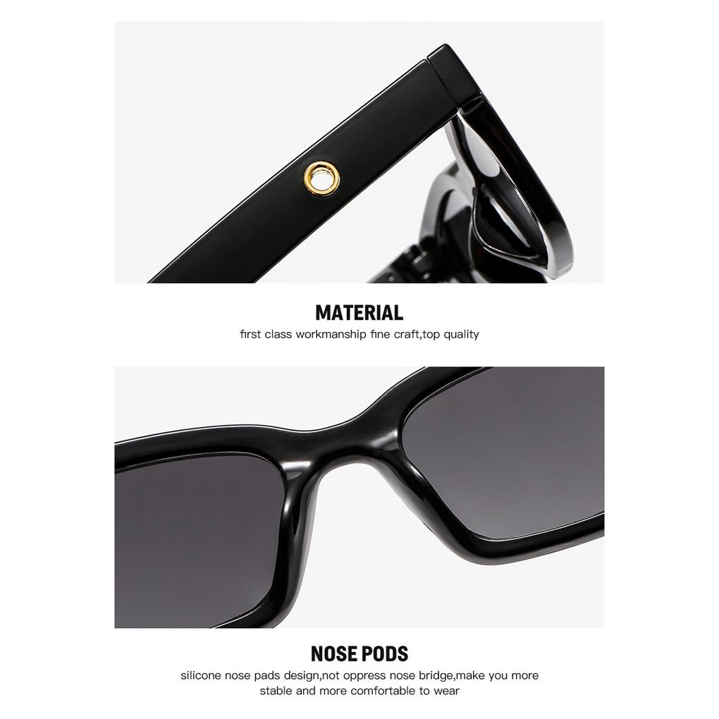 Kwadratowe Damskie Modne Gogle Plastikowa Oprawka Styl Uliczny Okulary Ochronne