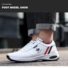 Scarpe Casual da Uomo Paul alla Moda, Taglia Grande, in Pelle Bianca - Stile Coreano, Ammortizzazione ad Aria, Comode per Correre e Sport.
