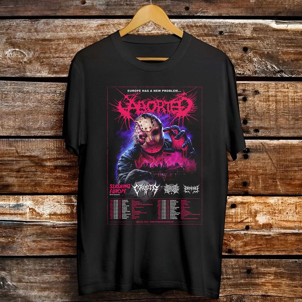 Aborted Band Slashing Europe tour 2025 T Shirt Full Size S-5XL Unisex T-Shirt M