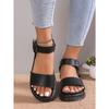 New Large-sized Solid-colored Thick-soled Sandals