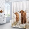 Animal Shower Curtains Cute Dog Highland Cow Cartoon Kid Decorative Bath Curtain Bathroom Accessories Polyester Fabric Screens