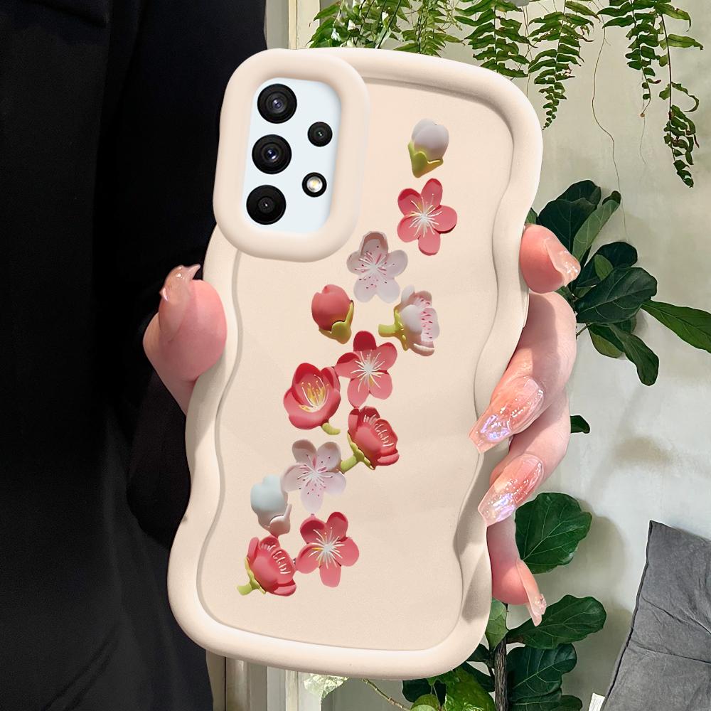 

Окрашенный узор Big Wave Edge Мягкий силиконовый материал Macaron чехол для телефона противоударный защитный резиновый чехол для Samsung Xiaomi Poco Redmi Xiaomi Poco C75 5G белый