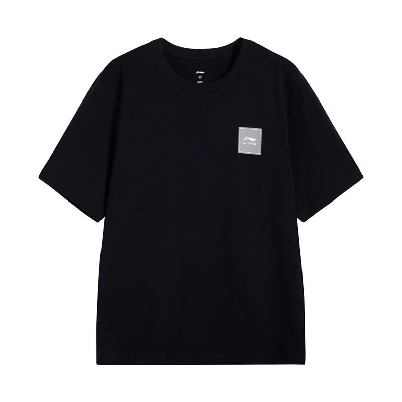 Li-Ning Fashion Logo Breathable Short Sleeve T-Shirt Comfortable Casual Pants Sports Suit Men suit Black W877-1+V236-1