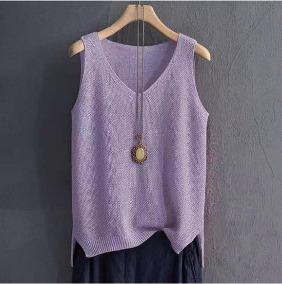 Women's Loose-Fit Camisole: Large, Cool Silk Knit, Sleeveless Vest for Summer
