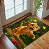 Lion Cub Playing Print Carpet for Living Room Bedroom Sofa Creative Doormat Home Decor Area Rugged Non-slip Mat Luxury Gift
