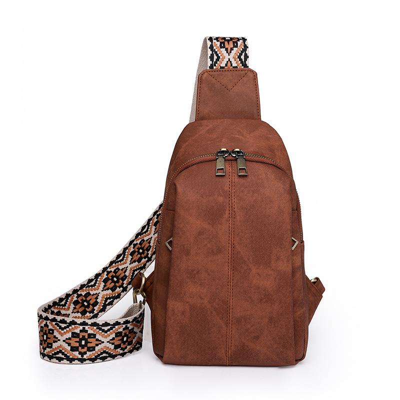 

Женская нагрудная сумка новая мода ретро уличная дорожная сумка-мессенджер повседневная женская нагрудная сумка коричневый