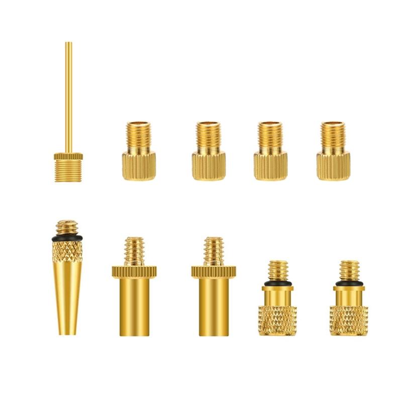 1 set de adaptor de supapă premium pentru pompa de pneuri pentru bicicletă, duză, adaptoare pentru ac, accesorii pentru dispozitiv de umflare pentru compresor de aer