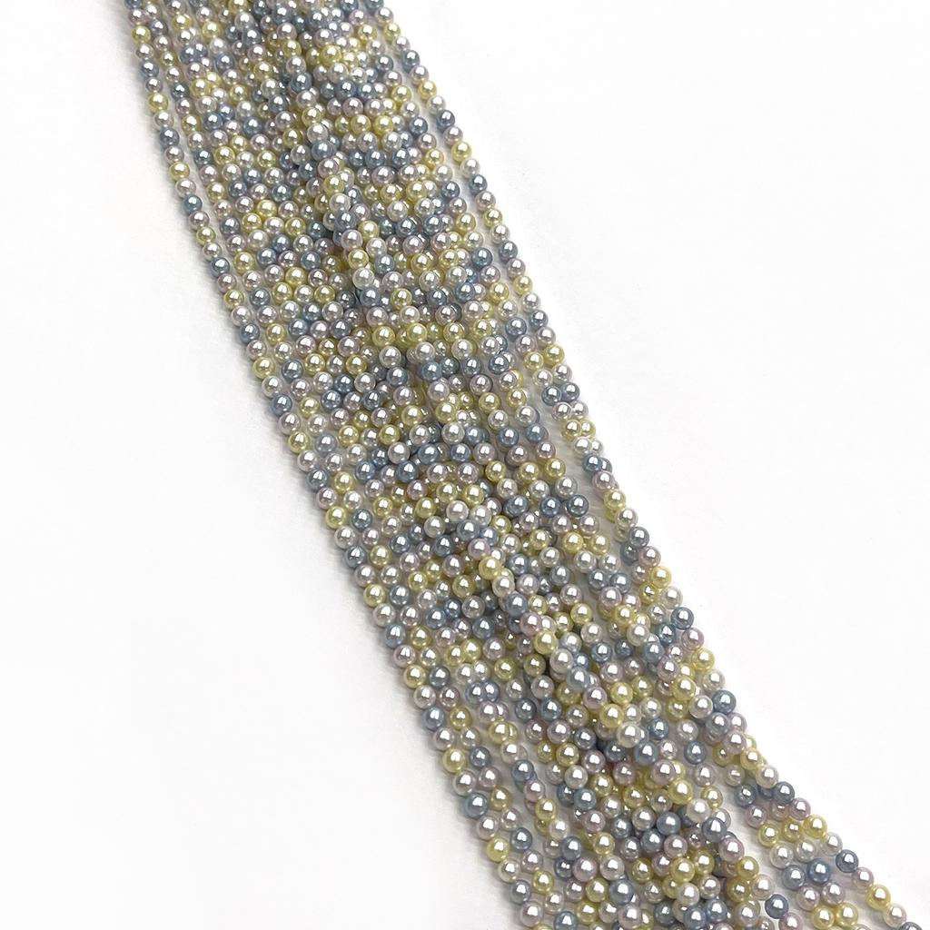 1Strand Natural Freshwater Pearl Strand 4‑5mm Near Round Dyed Macaron Mixed‑Color Pearls 36cm Beads for Handmade Jewellery Craft Supplies